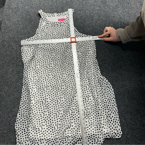 Betsy Johnson Sheer White Polka Dot Halter Swing Dress Sheer Flowy Date 60s - Picture 6 of 6